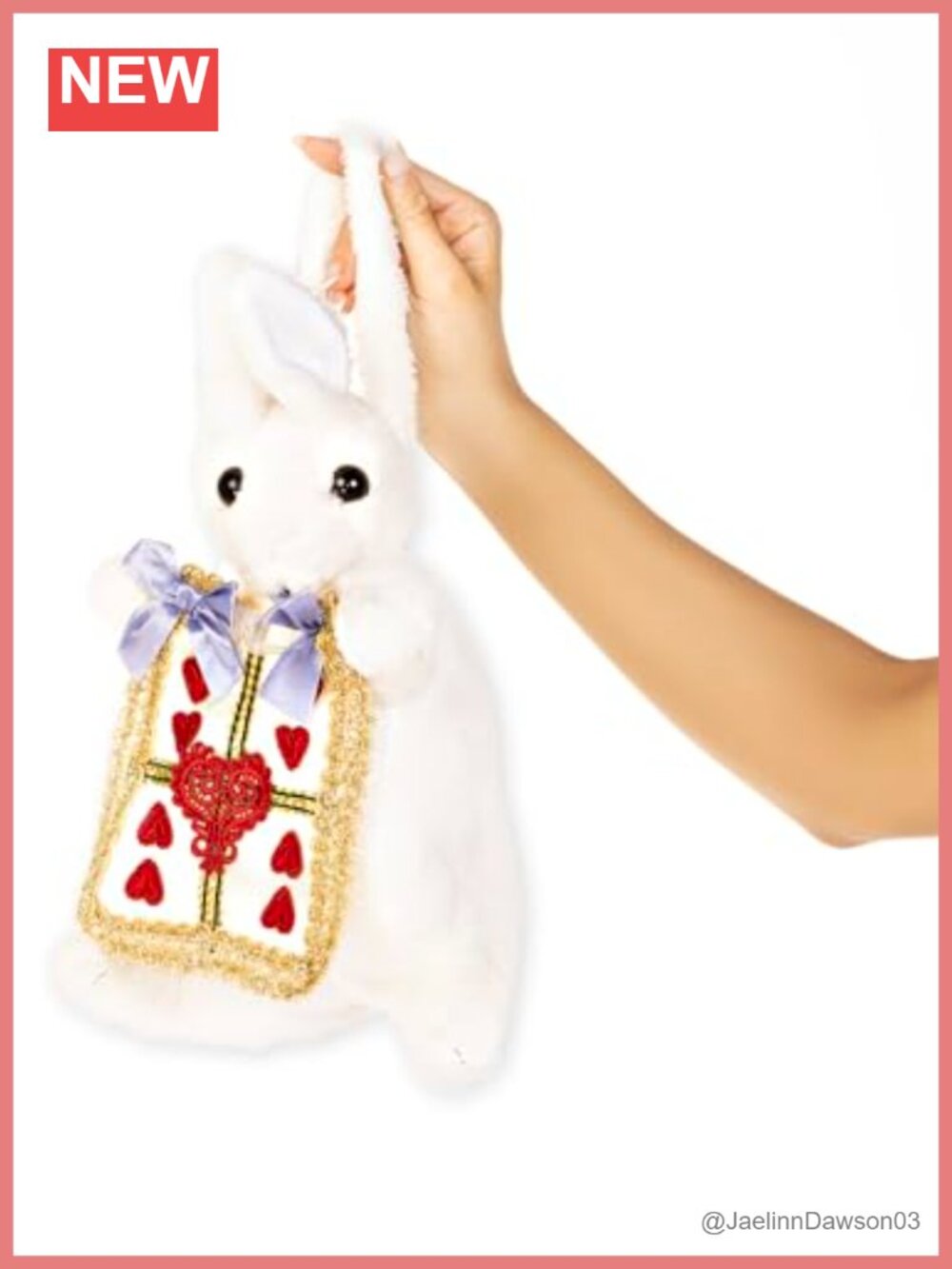 Leg Avenue White Rabbit Plush Costume Purse Faux Fur Zip Pouch